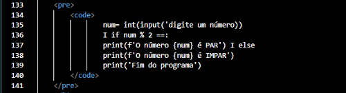 Código no HTML